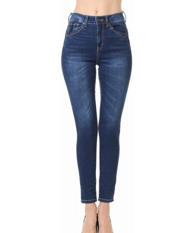 Jean Denim Women's Juniors Push-Up High-Rise Skinny Jean in Fine Cotton Denim Dark Denim $15.68 Jeans