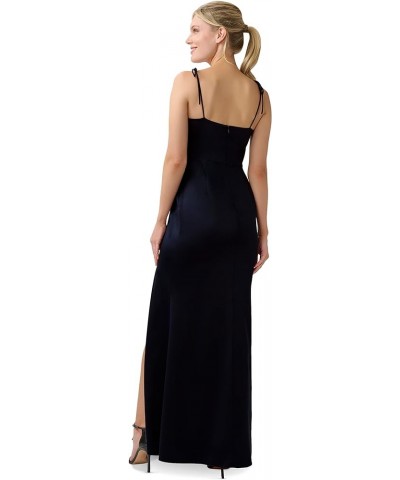 Women's Satin Crepe Gown Dark Navy $57.59 Dresses