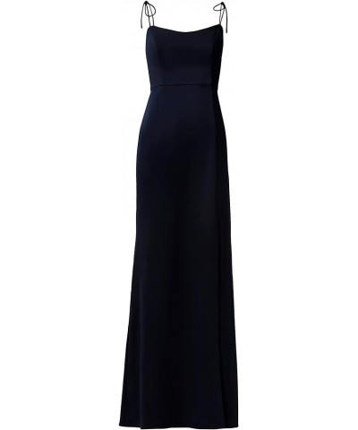 Women's Satin Crepe Gown Dark Navy $57.59 Dresses