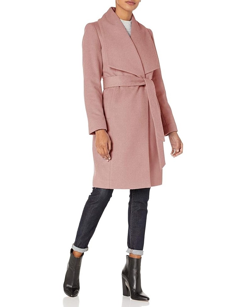 Women's Belted Wool Classically Elegant Coat for Year-Round Style Dusty Rose $50.43 Coats