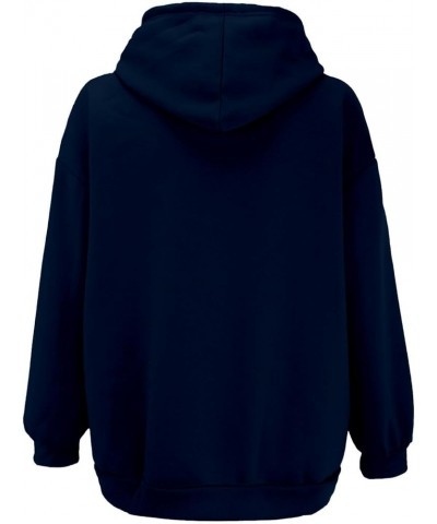 Women's Zip Up Oversized Hoodies Sweatshirts Y2K Clothes Cute Teen Girl Fall Casual Drawstring Jackets with Pockets E-navy $1...