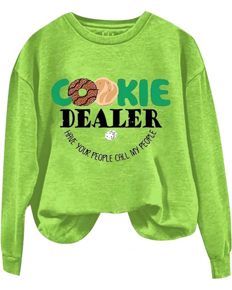 COOKIE MOM Sweatshirt for Women Crewneck Plus Size Long Sleeve Pullover Funny Cookie Printed Casual Mom Top A4-mint Green $11...