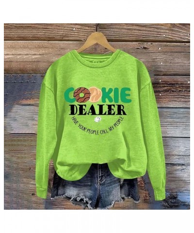 COOKIE MOM Sweatshirt for Women Crewneck Plus Size Long Sleeve Pullover Funny Cookie Printed Casual Mom Top A4-mint Green $11...