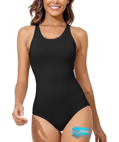 Period Swimwear Women's One Piece Leak Proof Menstrual Bathing Suit Racerback Training Swimsuit for Teens Girls Black $22.56 ...