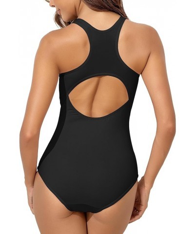 Period Swimwear Women's One Piece Leak Proof Menstrual Bathing Suit Racerback Training Swimsuit for Teens Girls Black $22.56 ...