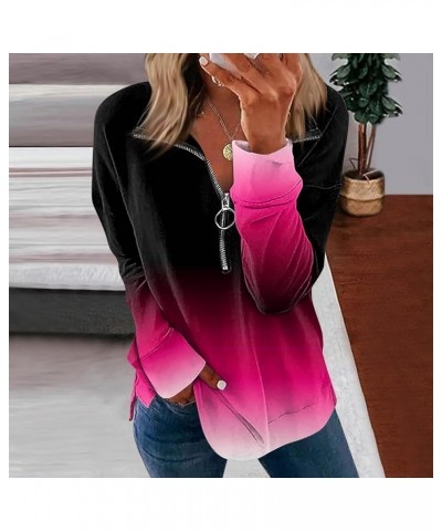 Womens Fall Fashion 2023 Quarter Zip Pullover Halloween Crewneck Sweatshirts Sweater Long Sleeve Oversized Hoodie 2-hot Pink ...