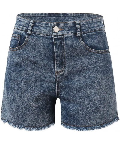 Women's High Waisted Denim Shorts Summer Casual Fashion Skinny Flower Bud Button Denim Shorts Best Denim Jeans (006)ablue $7....