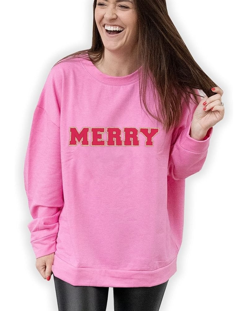 Holiday Fun Colorful Polyester Blend Women's Christmas Fashion Hannah Sweatshirt Merry $35.30 Hoodies & Sweatshirts