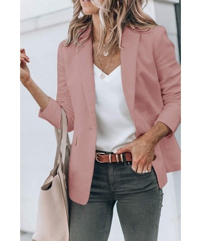 Womens Casual Blazers Open Front Long Sleeve Work Office Jackets Blazer Nude Pink $34.01 Blazers