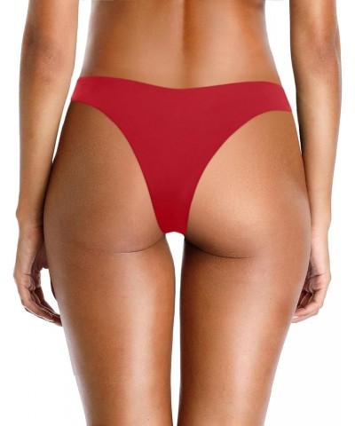 Women Cheeky Reversible Bikini Bottoms Low Waist Swim Bathing Suit Bottom Mid Rise Sexy Maternity Swimsuit Red & Pink $8.83 S...