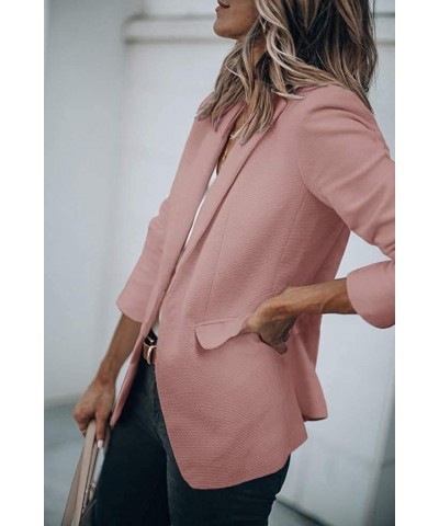 Womens Casual Blazers Open Front Long Sleeve Work Office Jackets Blazer Nude Pink $34.01 Blazers