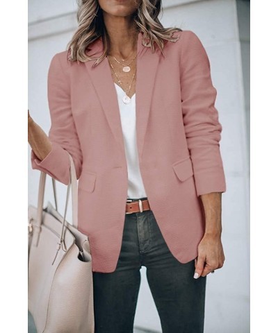 Womens Casual Blazers Open Front Long Sleeve Work Office Jackets Blazer Nude Pink $34.01 Blazers