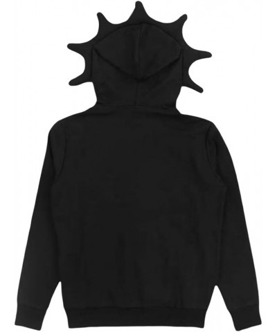 Hoodies Jacket with Pockets Womens Printed Full Zip Hooded Sweatshirt Y2k Skull Rhinestone E-Girls Goth Hoodie 12-black $10.8...