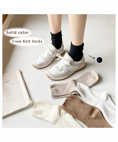 4 pairs Women's Fashion Crew Socks, Athletic Aesthetic Socks Neutral Soft Cotton for Women Granola Girls Clothes Black $8.69 ...