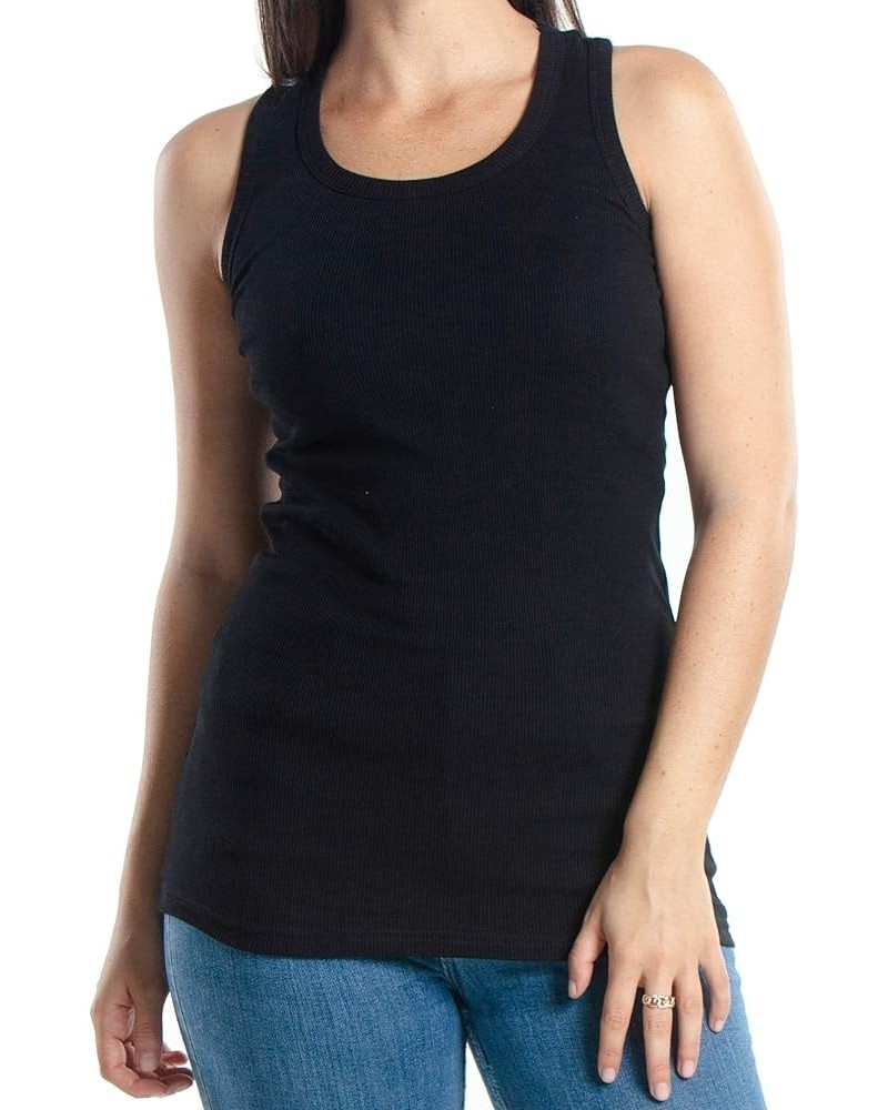 Tank Tops for Women, 100% Cotton Ribbed Racerback Tanks for Casual, Lounging, and Sports Black $10.79 Tanks