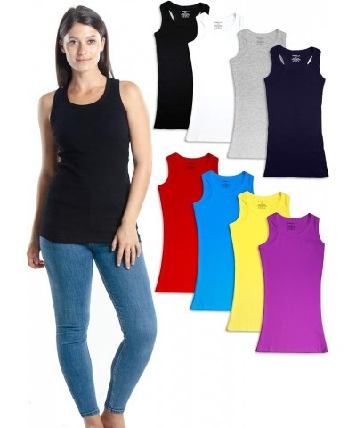 Tank Tops for Women, 100% Cotton Ribbed Racerback Tanks for Casual, Lounging, and Sports Black $10.79 Tanks