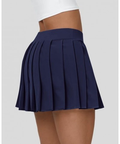 Pleated Skirts for Women High Waisted Tennis Skirts Adjustable Buckle Athletic Skorts Skirts with Pocket Navy Blue $20.64 Skirts