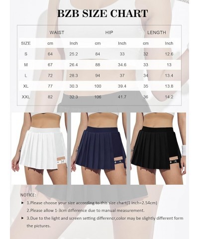 Pleated Skirts for Women High Waisted Tennis Skirts Adjustable Buckle Athletic Skorts Skirts with Pocket Navy Blue $20.64 Skirts