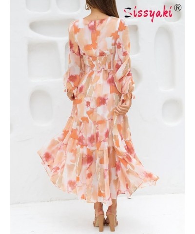 Women's Long Sleeve Boho Dress 2024 Spring Summer Maxi Dress Wedding Guest Casual Long Dress Zpeach Pink $30.80 Dresses