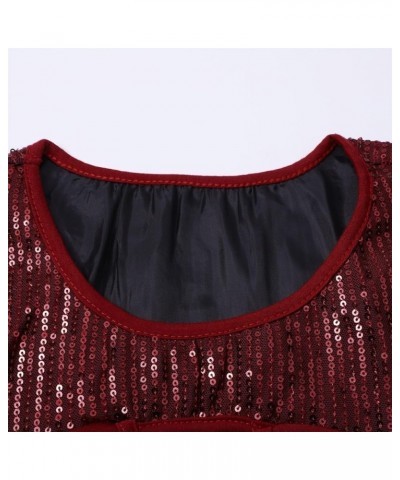 Women Sequins Top Long Sleeve Shirt V-Neck Shiny Sequined Shirt Casual Tops Workout Blouse Loose Party T-Shirt Zv2-red $9.64 ...