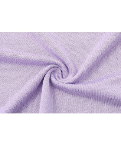 Women's Off Shoulder Long Sleeve Crop Top Comfy Basic Stretch Layer Shirt Light Purple $10.56 Blouses