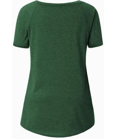 Tops Tunics for Women to Wear with Leggings, Casual Loose Fit V Neck Short/Long Sleeves T Shirt A-green Shamrocks $12.99 Tops