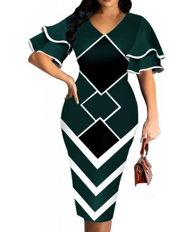 Women's Elegant Bodycon Pencil Dresses Workwear for Business B Black Green $15.18 Dresses