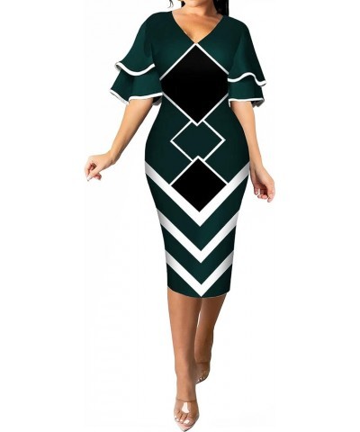 Women's Elegant Bodycon Pencil Dresses Workwear for Business B Black Green $15.18 Dresses