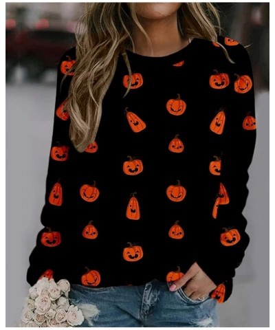 Pumpkin-Sweatshirt Halloween Crewneck Shirt - Cats Graphic Printed Long Sleeve Loose Pullover Top Pattern 16 $19.46 Hoodies &...