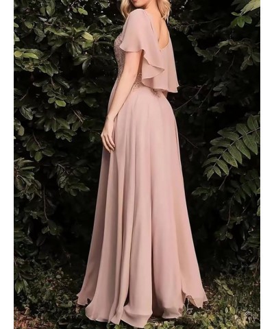 Boat Neck Chiffon Mother of The Bride Dress A Line Lace Applique Wedding Guest Dress Ruched Long Prom Dress Peacock $47.69 Dr...