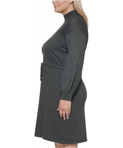 Womens Plus Knit Long Sleeves Sweaterdress Gray 2X $14.37 Dresses