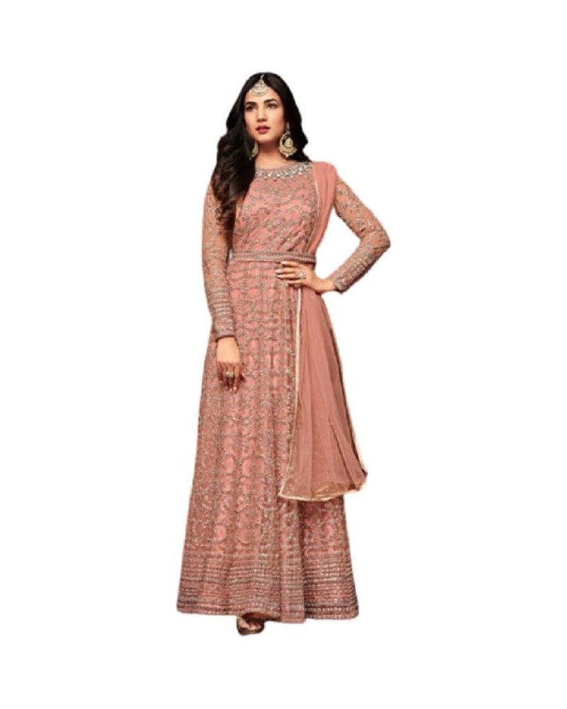 Alamara Fashion Ready To Wear Indian Pakistani Party Wear Wedding Wear Anarkali Gown Suit for Women Pink $41.08 Suits