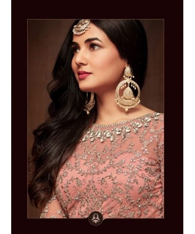 Alamara Fashion Ready To Wear Indian Pakistani Party Wear Wedding Wear Anarkali Gown Suit for Women Pink $41.08 Suits