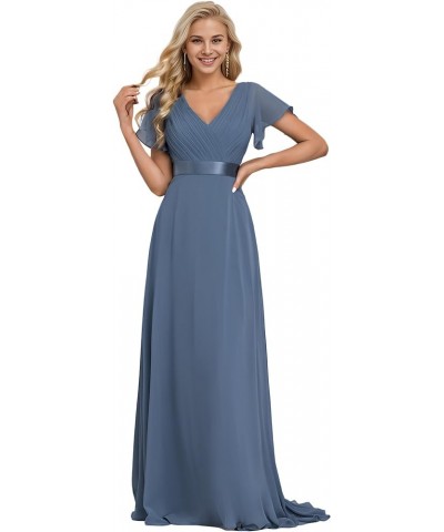 Womens Elegant Formal Gowns Chiffon Party Evening Dresses for Women 98901 Dusty Navy $38.17 Dresses