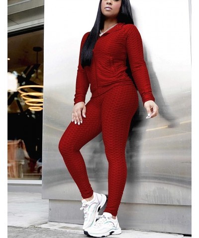 Two Piece Outfits for Women Jogger Sets Workout Sweat Suits Tracksuit Pants Set Red2 $18.49 Activewear