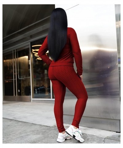 Two Piece Outfits for Women Jogger Sets Workout Sweat Suits Tracksuit Pants Set Red2 $18.49 Activewear