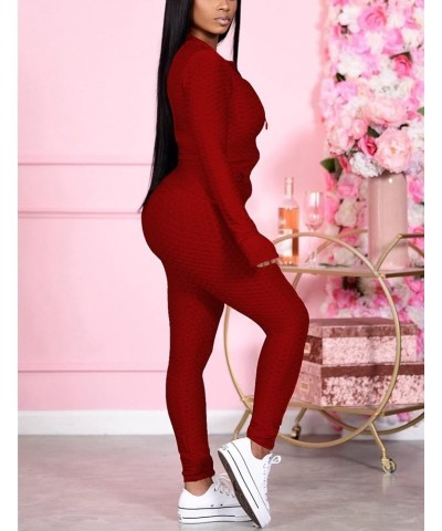 Two Piece Outfits for Women Jogger Sets Workout Sweat Suits Tracksuit Pants Set Red2 $18.49 Activewear