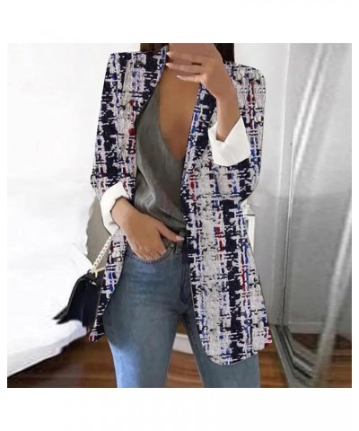 Women's Long Sleeve Casual Blazers Label Button Open Front Tuxedo Leopard Printed Jacket Suit Winter Coats for Women S4grey $...