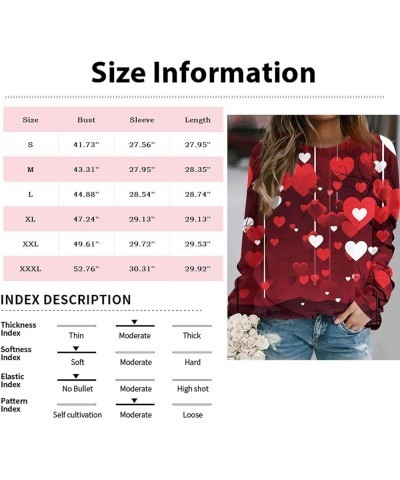 Girls Valentines Gifts,Long Sleeve Shirts For Women Lightweight Crewneck Loose 2024 Valentines Pullover For Women 2-red $10.3...