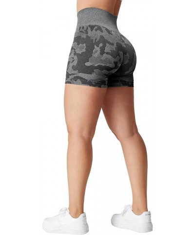 Women Seamless Camo Shorts High Waisted Gym Yoga Workout Black $12.53 Activewear