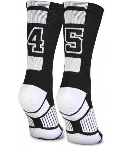 Custom Team Number Crew Socks | Youth & Adult Athletic Socks Black | Choose Your Number 45 Or 54 Team Number $10.07 Socks