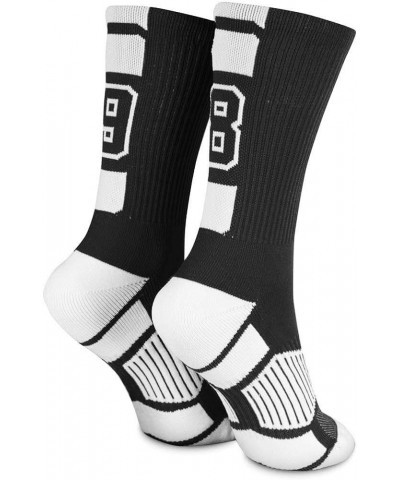 Custom Team Number Crew Socks | Youth & Adult Athletic Socks Black | Choose Your Number 45 Or 54 Team Number $10.07 Socks