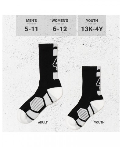 Custom Team Number Crew Socks | Youth & Adult Athletic Socks Black | Choose Your Number 45 Or 54 Team Number $10.07 Socks