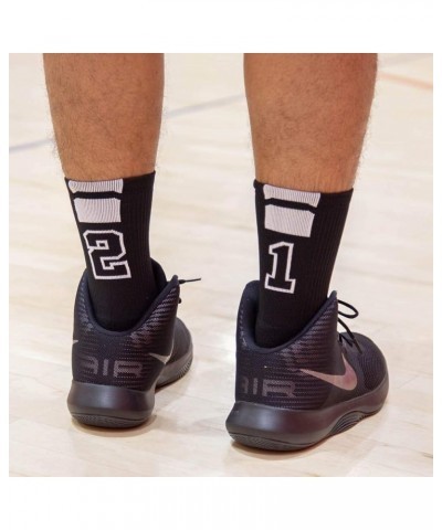 Custom Team Number Crew Socks | Youth & Adult Athletic Socks Black | Choose Your Number 45 Or 54 Team Number $10.07 Socks