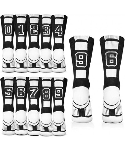 Custom Team Number Crew Socks | Youth & Adult Athletic Socks Black | Choose Your Number 45 Or 54 Team Number $10.07 Socks