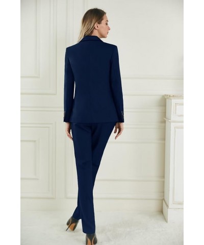 Satin Peaked Lapel Womens Suits 3 Piece Set Womens Suits for Work Professional Suits for Women Navy $36.40 Suits