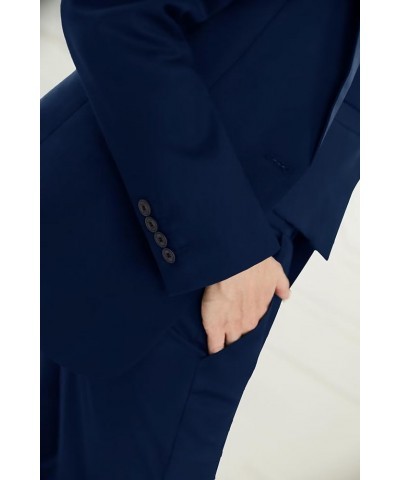 Satin Peaked Lapel Womens Suits 3 Piece Set Womens Suits for Work Professional Suits for Women Navy $36.40 Suits