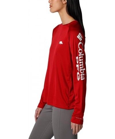 Women's Collegiate Tidal Tee Ls Shirt Arkansas Razorbacks Large Ark - Red Velvet, White $11.61 T-Shirts