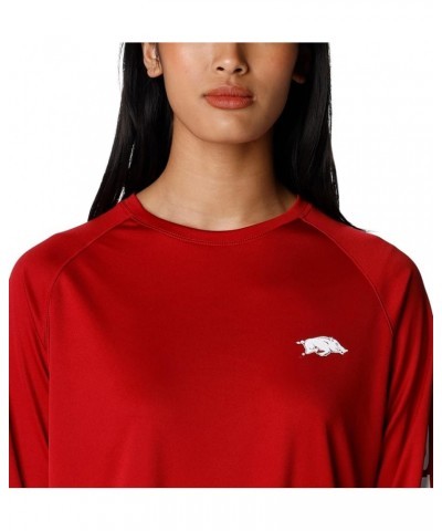 Women's Collegiate Tidal Tee Ls Shirt Arkansas Razorbacks Large Ark - Red Velvet, White $11.61 T-Shirts