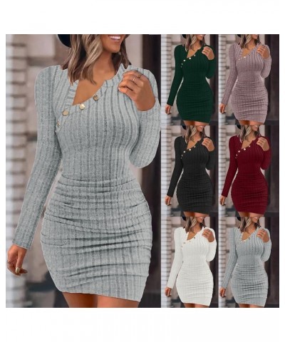 Sweater Dress for Women Sexy Cold Shoulder Chain Strap Slim Fit Ribbed Knit Cocktail Party Bodycon Mini Dresses 03 White $9.0...